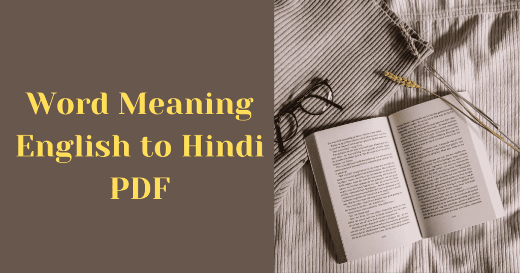 Word Meaning English to Hindi PDF